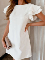 Ruffled Layered Short Sleeve Mini Dress - Ladyez