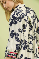 Umgee Boho Print Tiered Midi Dress