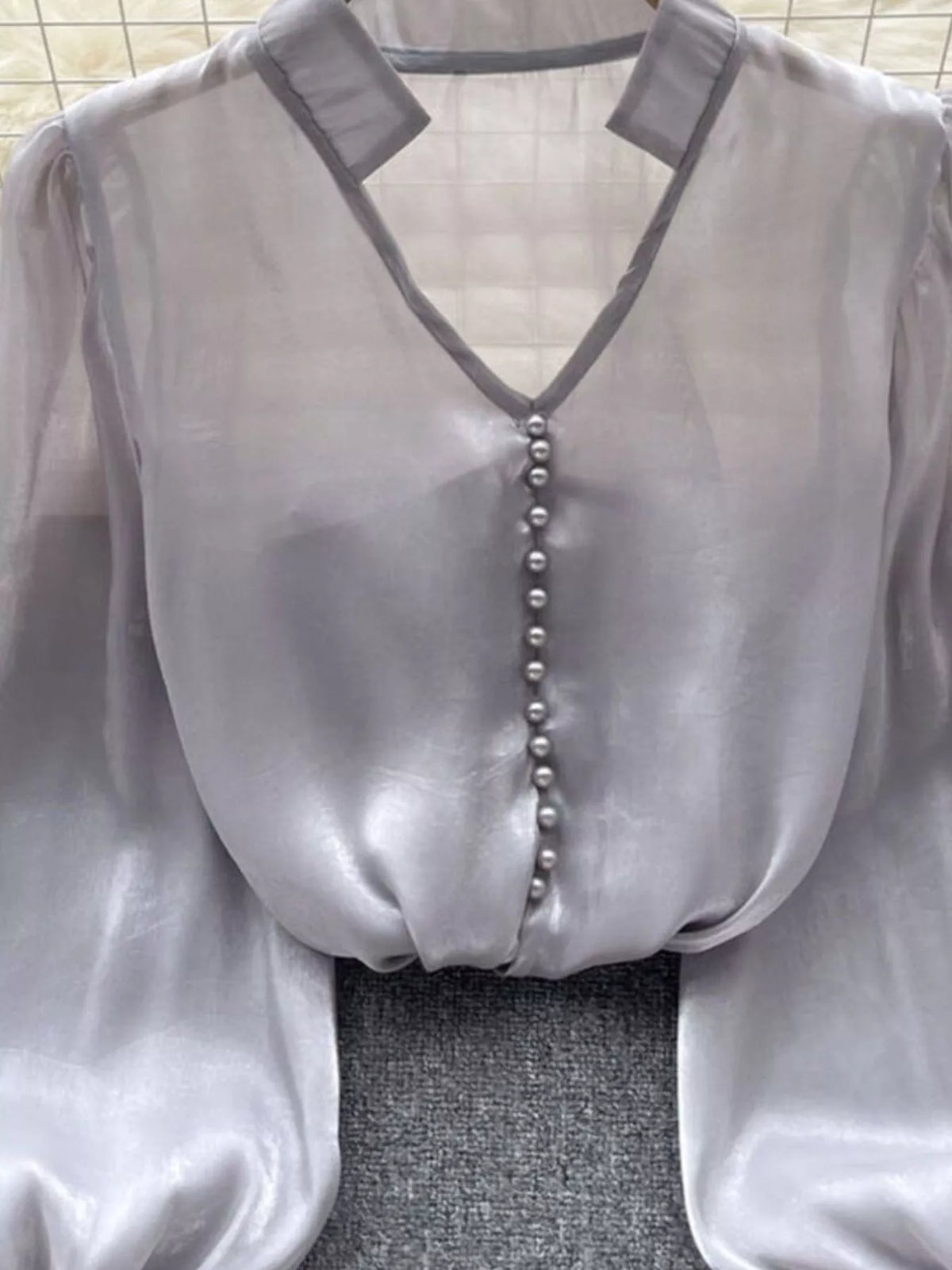 Sheer Floral Embellished Shirt