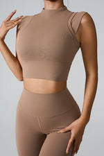 Mock Neck Active Tank - Ladyez