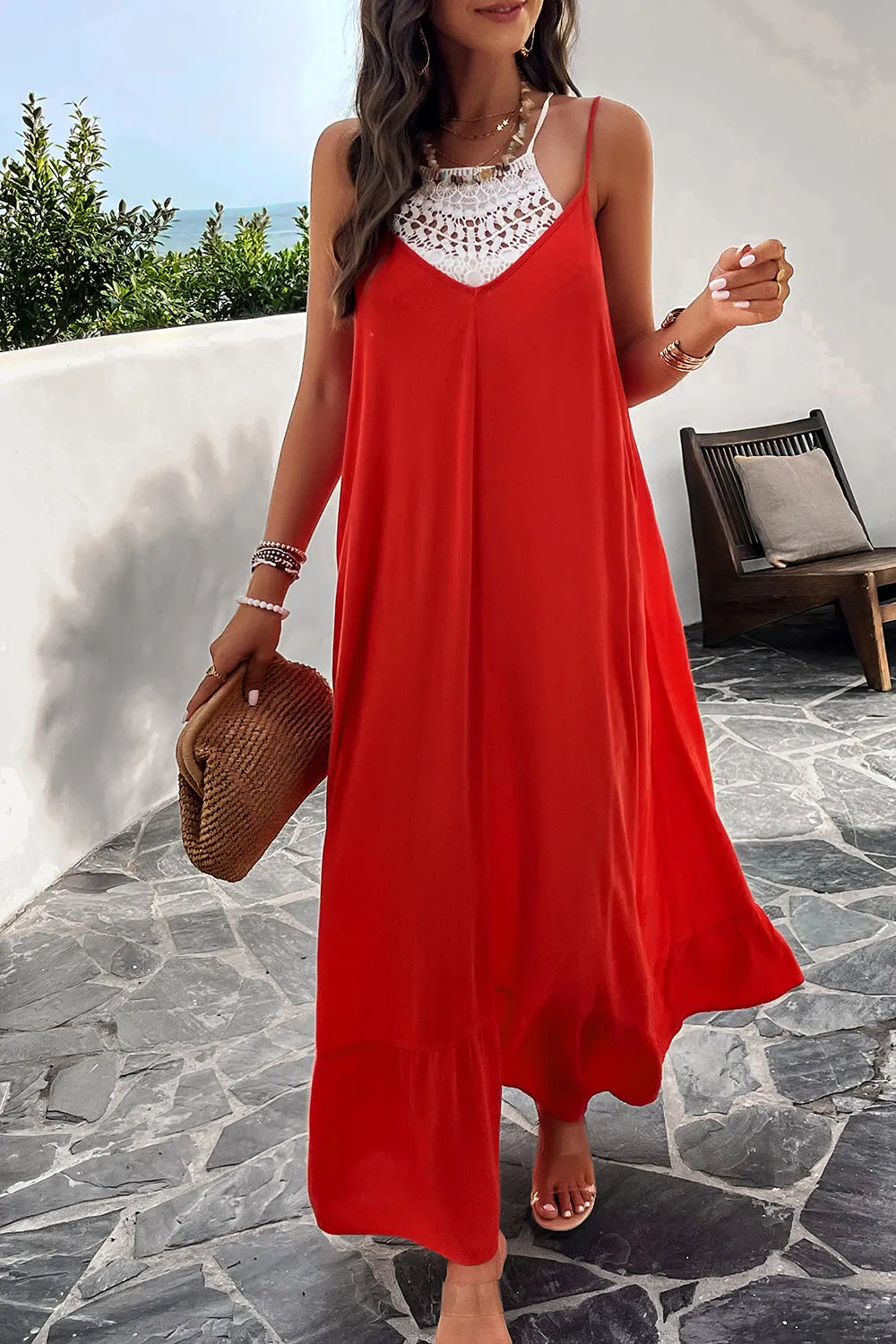 Devine Backless Maxi Cami Dress with Pockets - Ladyez