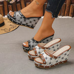 Peep Toe Wedge Sandals