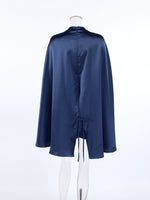 Mock Neck Cape Sleeve Mini Dress