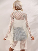 Openwork Open Front Longline Cover Up - Ladyez