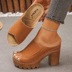 Open Toe Block Heels Sandals