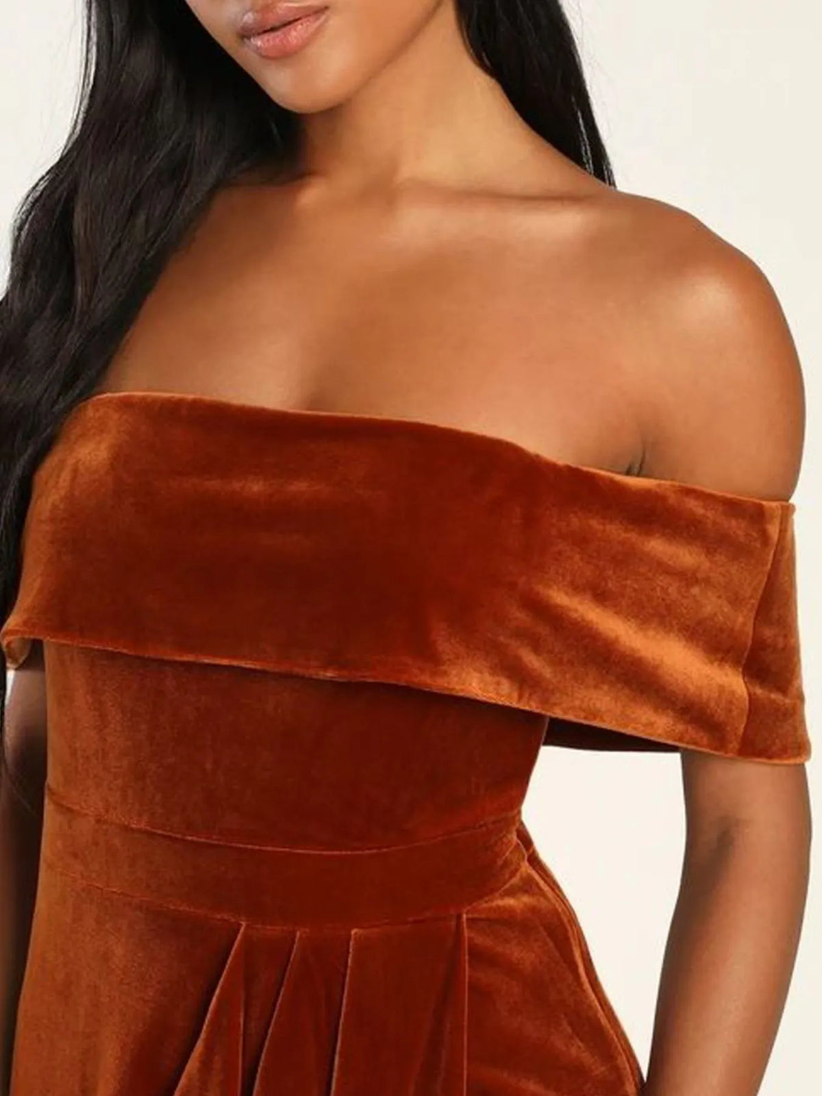 Off-Shoulder Wrap Dress with Side Slit - Ladyez