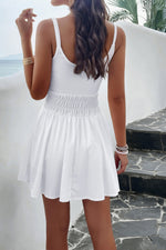 Devine Smocked Scoop Neck Mini Cami Dress - Ladyez