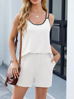 Casual Ribbed Tank Top and Shorts Set