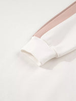 Color Block Patchwork Drop Shoulder Pullover and Shorts Set