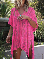 Angel Wings Cutout V-Neck Cover-Up with Tassel - Ladyez