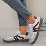 Striped Lace-Up Casual Sneakers