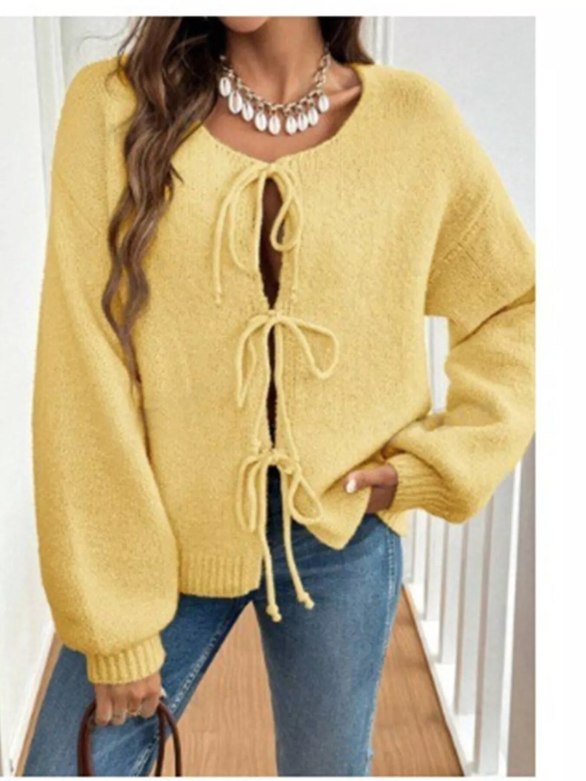 Tie-Front Long Sleeve Cardigan