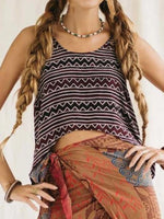 Printed Scoop Neck Tank - Ladyez