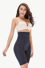 Full Size High Waisted Pull-On Shaping Shorts - Ladyez
