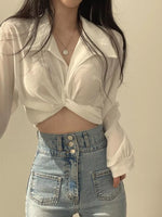 Twisted Front Long Sleeve Shirt