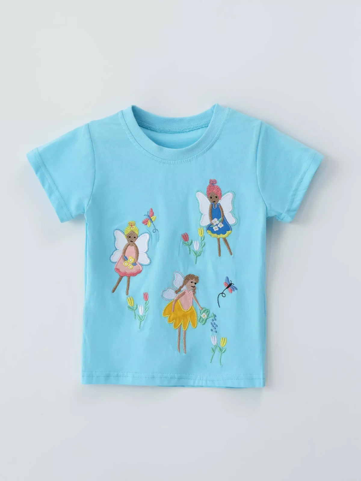 Children's Embroidered Round Neck T-Shirt