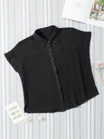 Crinkle Cotton Loose Short Sleeve Shirt