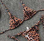 Sexy Leopard Bikini 2025 Halter Swimsuit Women String Swimwear Female Micro Bikini Set Brazilian Bathing Suit Push Up Swim Wear