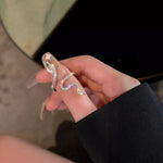 925 Sterling Silver Zircon Snake Bypass Ring