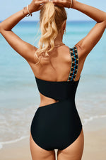 Cutout Single Shoulder One-Piece Swimwear - Ladyez
