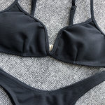 Ribbed V Shape Thong Bikini Women Swimwear Swimsuit Female Two-pieces Bikini set High Cut Bather Bathing Suit Swim Beachwear