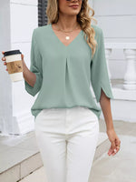 V-Neck 3/4 Sleeve Blouse