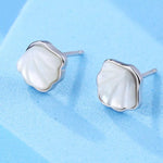 925 Sterling Silver Shell Stud Earrings