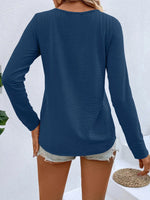 Full Size V-Neck Long Sleeve T-Shirt Plus Size