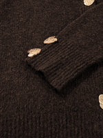 Heart Metal Button V Neck Cardigan Sweater