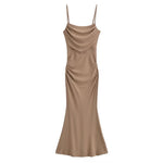 Sexy Sexy Pleated Boning Corset Strap Dress Summer Waisted Slim Fit Package Hip Dress
