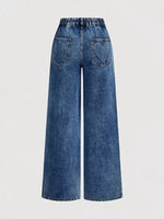 Embroidered Heart Wide-Leg Jeans