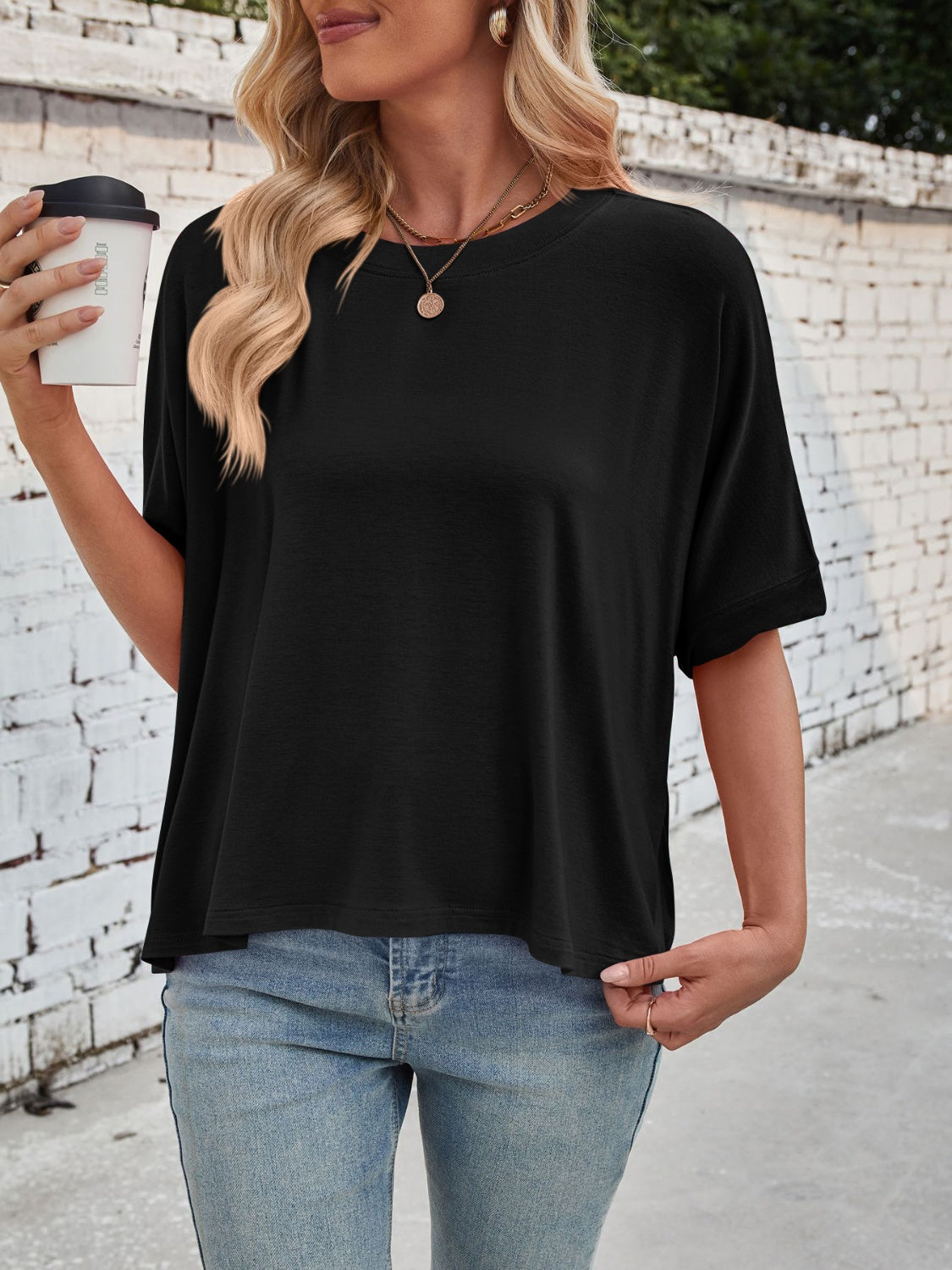 Lovelet Round Neck Half Sleeve T-Shirt - Ladyez