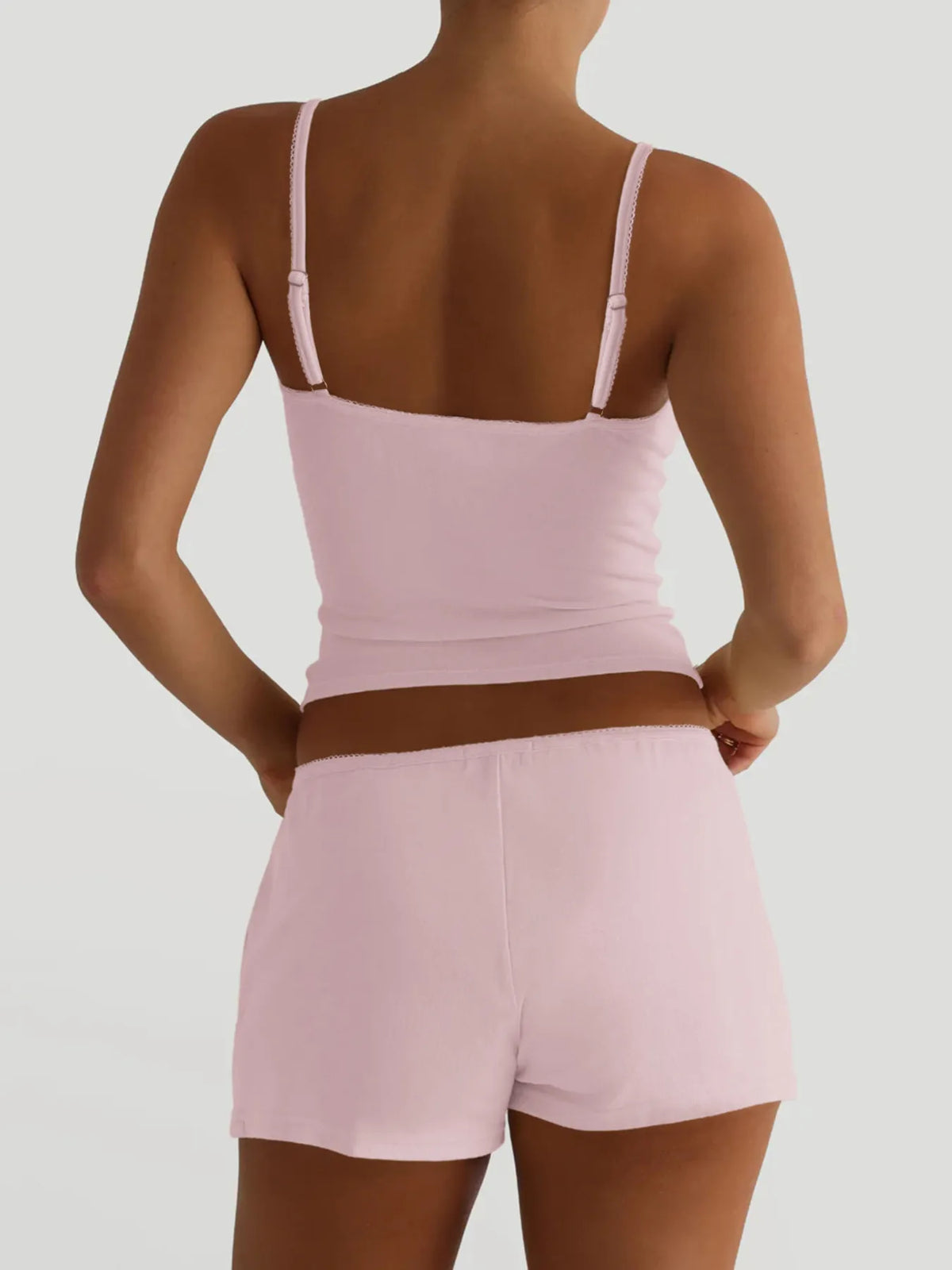 V-Neck Cami and Shorts Set - Ladyez