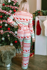 Christmas Element Round Neck Top and Pants Lounge Set - Ladyez