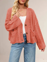 Cable Knit Button-Down Cardigan