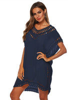 Bohemian Crochet Trim Beach Cover Up Dress - Ladyez