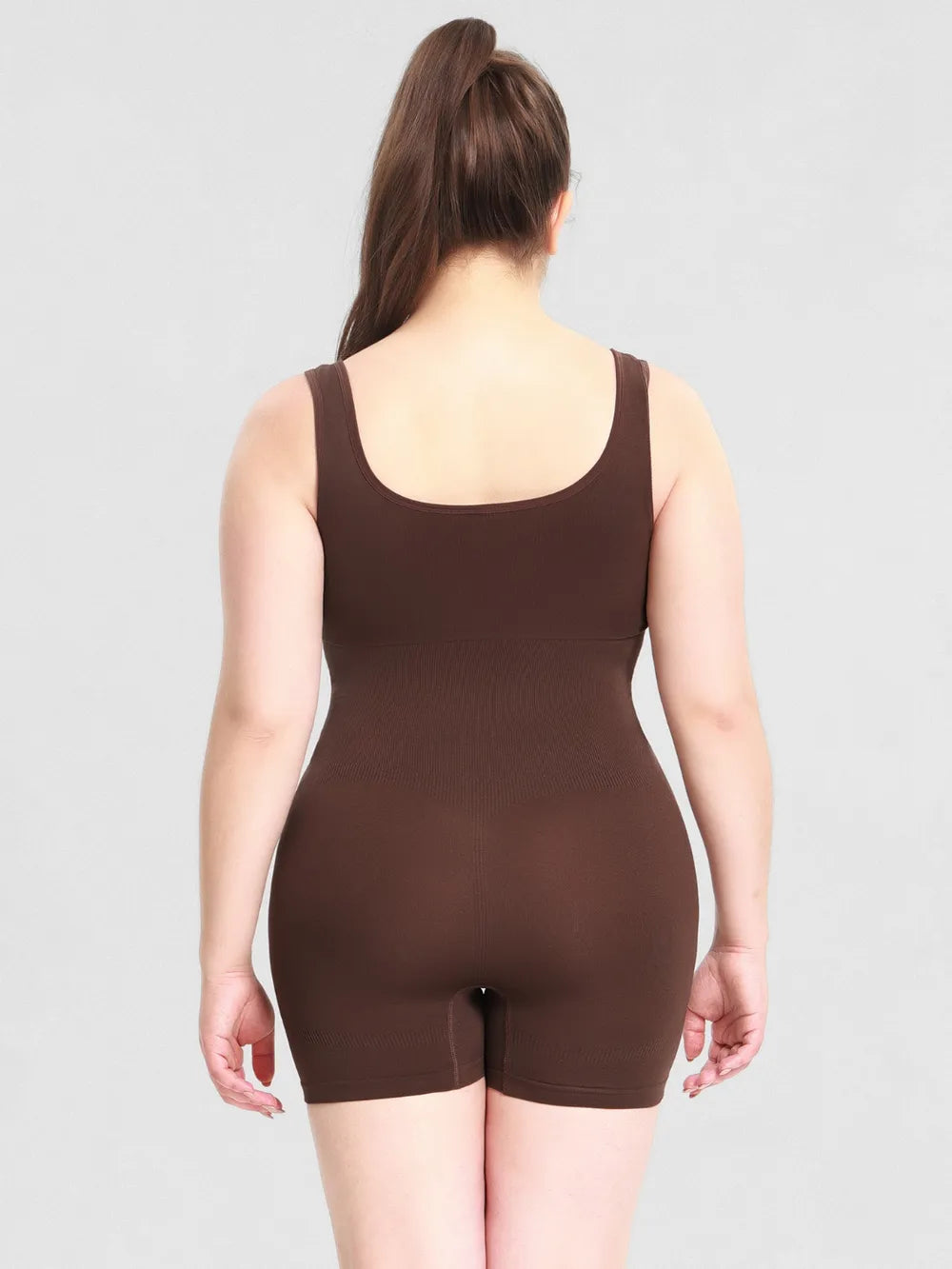 Scoop Neck Wide Strap Shaping Romper - Ladyez
