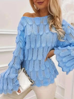 Textured Knit Bell Sleeve Knit Top