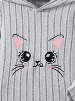 Children's Ribbed Knit Hooded Top and Pants Set