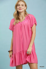 Umgee Ruffle Hem Shift Mini Dress