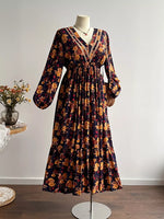 Plus Size Floral Print V-Neck Maxi Dress