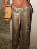 Drawstring Wide Leg Pants