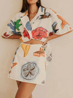 Button Up Short Sleeve Shirt and Shorts Set
