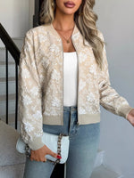 Floral Lightweight Zip Up Jacket