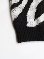 Zebra Print Relaxed Fit Pullover Sweater