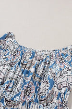 Boho Paisley Print Off Shoulder Maxi Dress