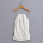 Summer Women Clothing Sexy Halter White Nylon Short Dress