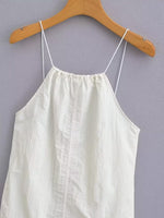 Summer Women Clothing Sexy Halter White Nylon Short Dress