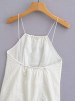 Summer Women Clothing Sexy Halter White Nylon Short Dress