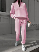 Half Zip Sweatshirt and Pants Set